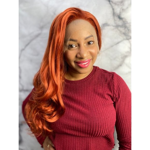 Copper Wavy Lace Front Wig - Picture 2 of 9